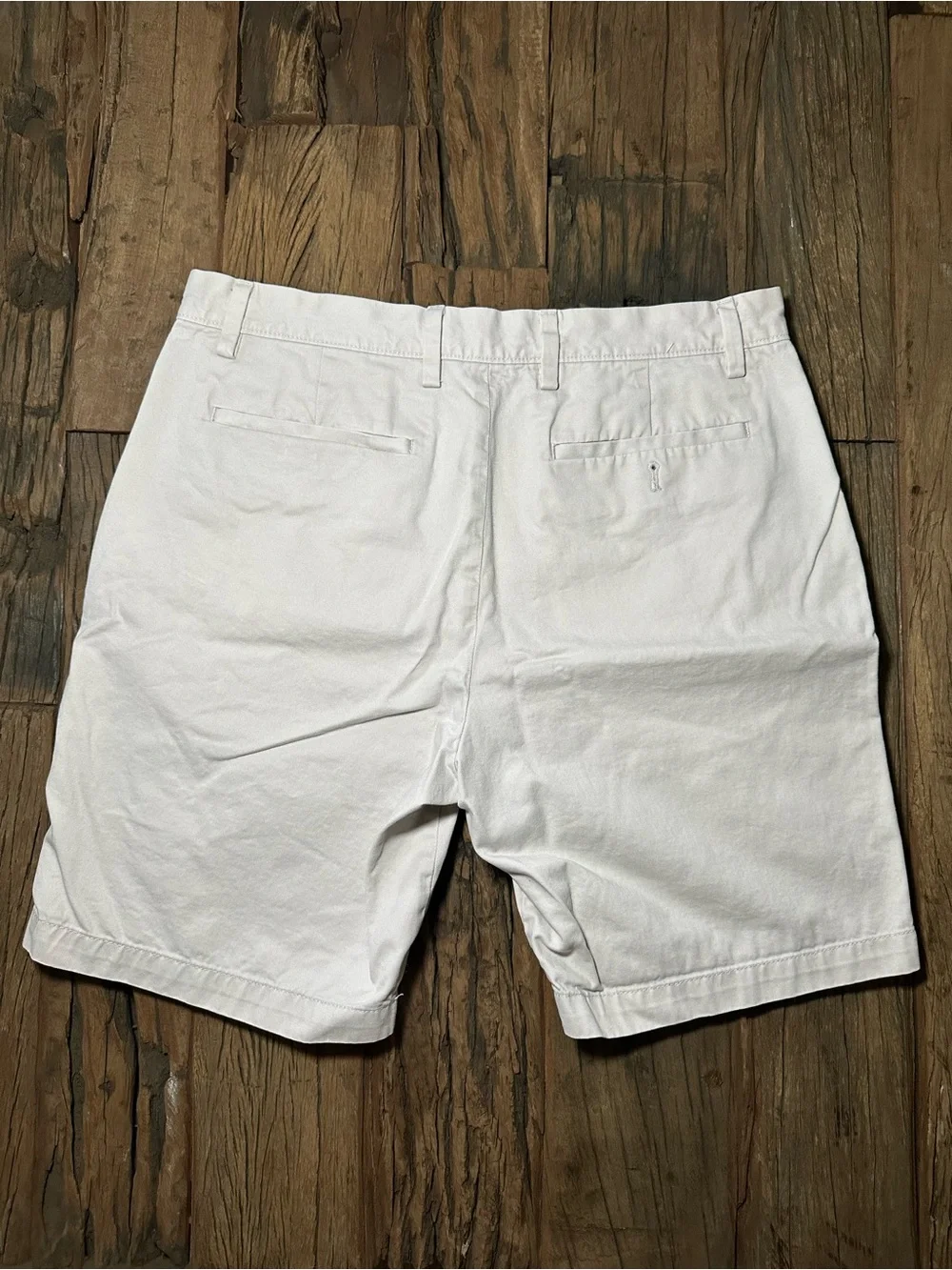 Banana Republic Off-White Flat-Front Chino Shorts